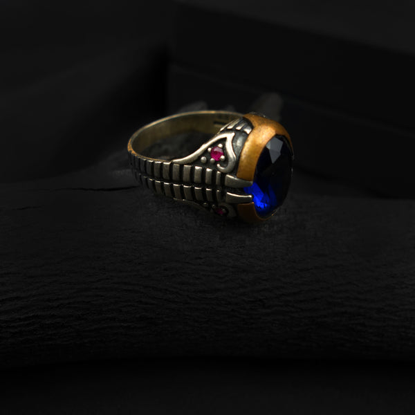 Blue Stone Silver Ring-DS 98