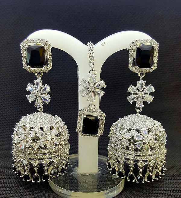 American Diamond Zirconia Jhumki Set - D173